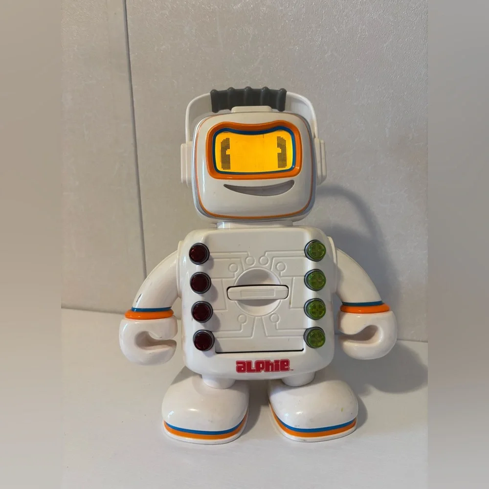 Interactive Alphie  Robot Toy - White and Orange